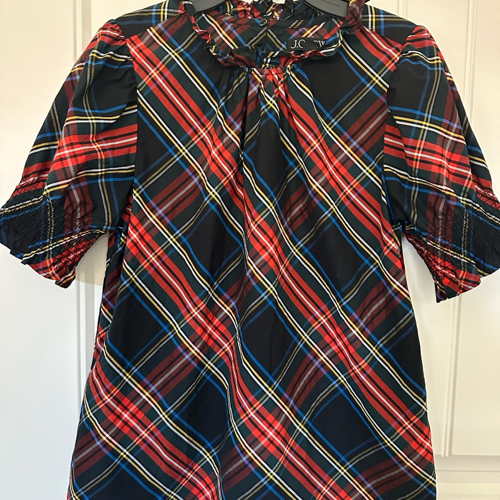 J. Crew Plaid Set Women's Kids Plaid Dress and Women's Top Matching